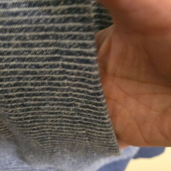 SLVDR Full Zip Mid Weight Hoodie Denim Blue Striped Pockets Zip Pocket Size M - Picture 3 of 6